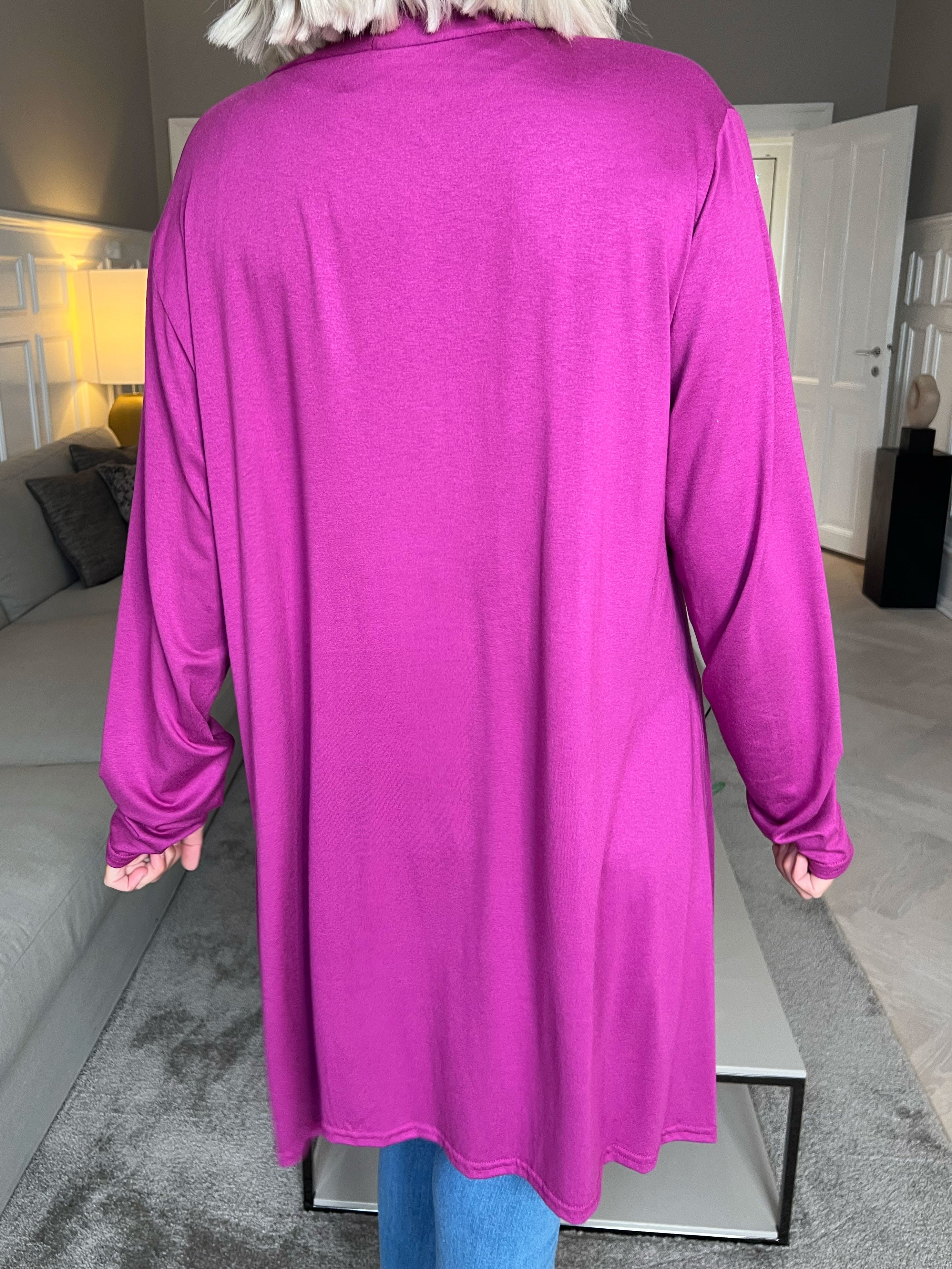 Rosa - Basis cardigan i jersey stof (bestseller)